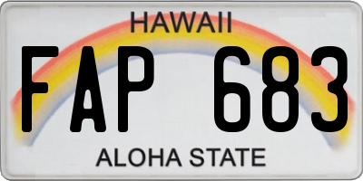 HI license plate FAP683