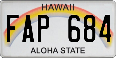 HI license plate FAP684