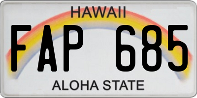 HI license plate FAP685