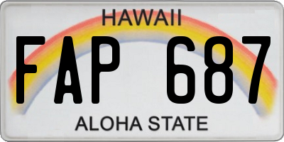 HI license plate FAP687