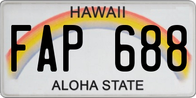 HI license plate FAP688