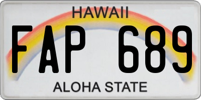 HI license plate FAP689