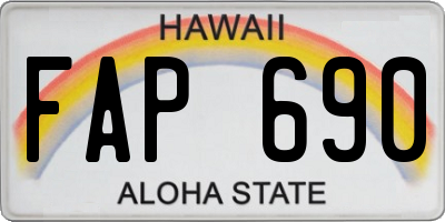 HI license plate FAP690