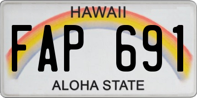 HI license plate FAP691