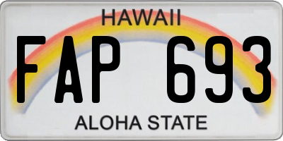 HI license plate FAP693