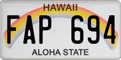 HI license plate FAP694