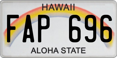 HI license plate FAP696