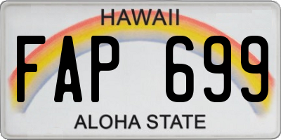HI license plate FAP699