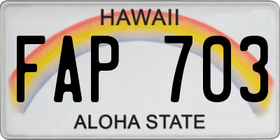 HI license plate FAP703