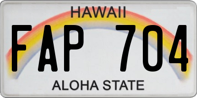 HI license plate FAP704