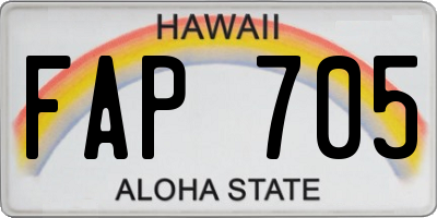 HI license plate FAP705