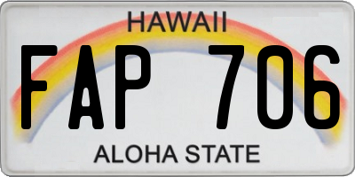 HI license plate FAP706