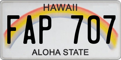 HI license plate FAP707