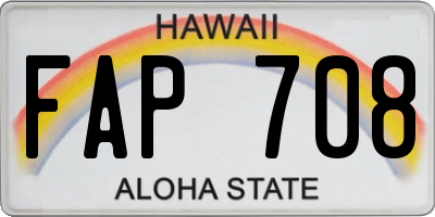 HI license plate FAP708