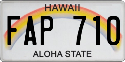 HI license plate FAP710