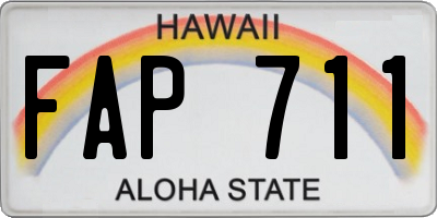 HI license plate FAP711