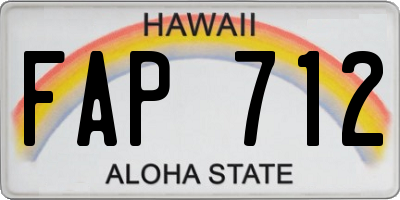 HI license plate FAP712
