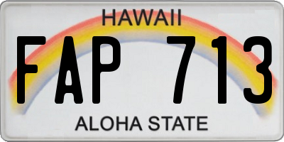 HI license plate FAP713