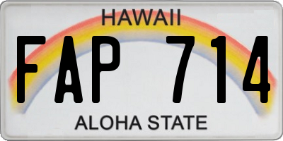 HI license plate FAP714