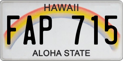 HI license plate FAP715