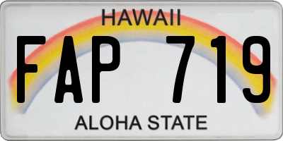 HI license plate FAP719