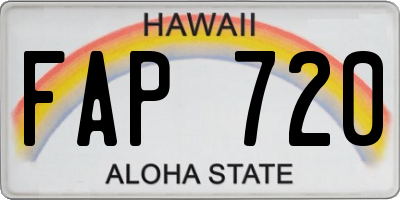 HI license plate FAP720