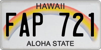HI license plate FAP721