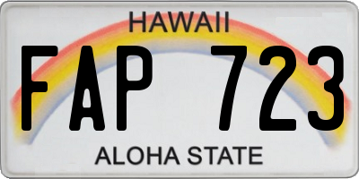 HI license plate FAP723