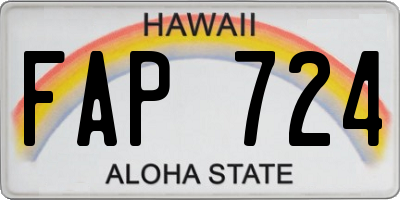 HI license plate FAP724