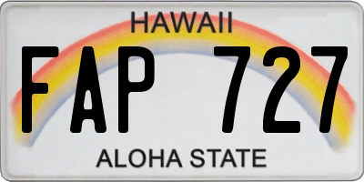 HI license plate FAP727