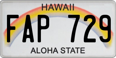 HI license plate FAP729