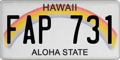 HI license plate FAP731
