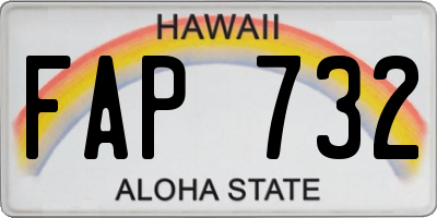 HI license plate FAP732