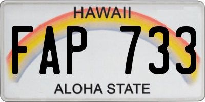 HI license plate FAP733