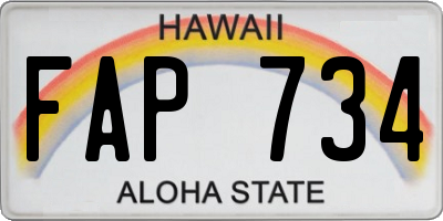 HI license plate FAP734