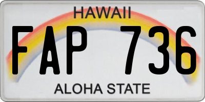 HI license plate FAP736