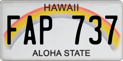 HI license plate FAP737