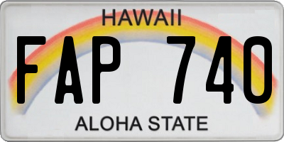 HI license plate FAP740