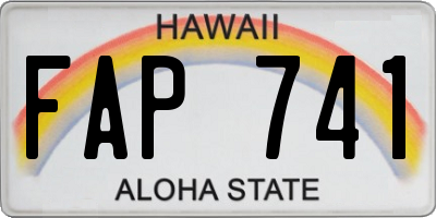 HI license plate FAP741
