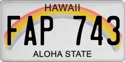 HI license plate FAP743