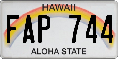 HI license plate FAP744
