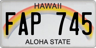 HI license plate FAP745