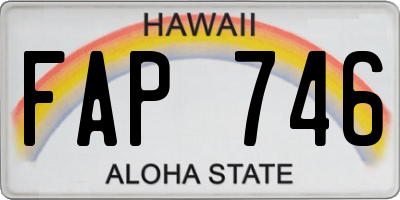 HI license plate FAP746