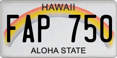 HI license plate FAP750