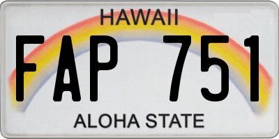 HI license plate FAP751