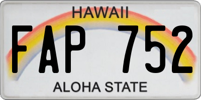 HI license plate FAP752