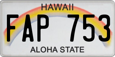 HI license plate FAP753