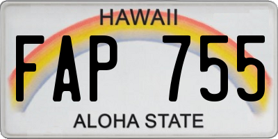 HI license plate FAP755