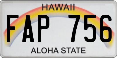 HI license plate FAP756