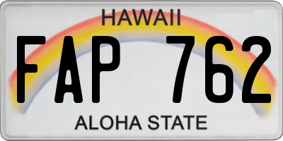 HI license plate FAP762